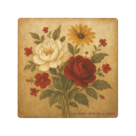 ヴィンテージボタニカルワイルドフラワー素朴ズ – エレガンス メタルプリント