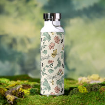 ヴィンテージボタニカル柄 蝶と蜂