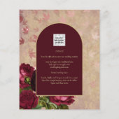 ヴィンテージボタニカル深いレッドロ結婚ーズ金ゴールド文字 (裏面)