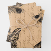 ヴィンテージボタニッグランジク蝶トンボ ラッピングペーパーシート (インサイチュ)