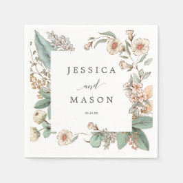 ヴィンテージボタニッ結婚クスカクテルナプキン スタンダードカクテルナプキン