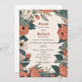 ヴィンテージボタニッ結婚クススイート 招待状 (正面/裏面)