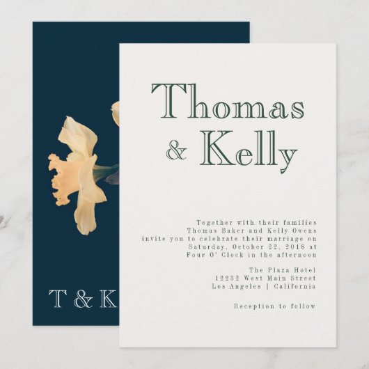 ヴィンテージボタニッ結婚クススイート 招待状 (正面/裏面)