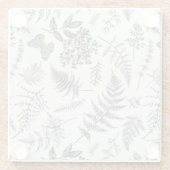 ヴィンテージボタニーとバタフライパターン ガラスコースター (裏面)