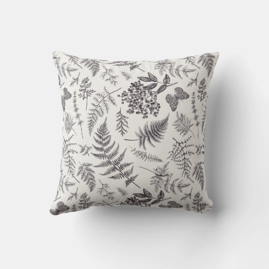 ヴィンテージボタニーとバタフライパターン クッション (裏面)