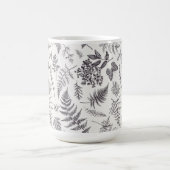 ヴィンテージボタニーとバタフライパターン コーヒーマグカップ (中央)