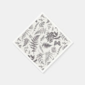 ヴィンテージボタニーとバタフライパターン スタンダードカクテルナプキン (角)