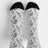 ヴィンテージボタニーとバタフライパターン ソックス (上部)