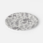 ヴィンテージボタニーとバタフライパターン ペーパープレート (アングル)