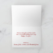 ヴィンテージボタンのオーナメント及びバーラップのクリスマスカード シーズンカード (内部)