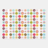 ヴィンテージボタン(花と水玉模様) ラッピングペーパーシート (正面2)