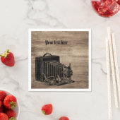 ヴィンテージボックスカメラシルエットカクテルナプキン スタンダードカクテルナプキン (インサイチュ)