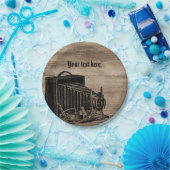 ヴィンテージボックスカメラシルエット紙プレート ペーパープレート (パーティー)