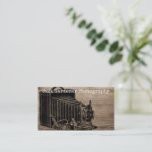 ヴィンテージボックスカメラフォトグラファーQRコード 名刺 (スタンド正面)