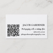 ヴィンテージボックスカメラフォトグラファーQRコード 名刺 (裏面)