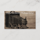 ヴィンテージボックスカメラフォトグラファーQRコード 名刺 (正面)