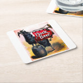 ヴィンテージボックビールポスター スクエアペーパーコースター (アングル)