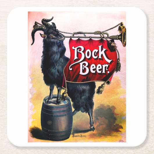 ヴィンテージボックビールポスター スクエアペーパーコースター (正面)