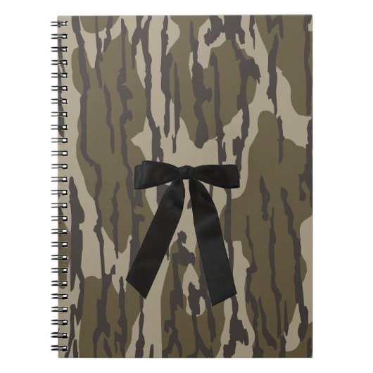 ヴィンテージボトムランド迷彩柄キュートブラックボウ迷彩柄 ノートブック (正面)