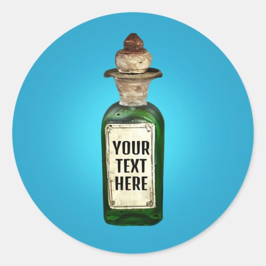 ヴィンテージボトルとラベル ラウンドシール (正面)