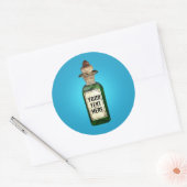 ヴィンテージボトルとラベル ラウンドシール (封筒)