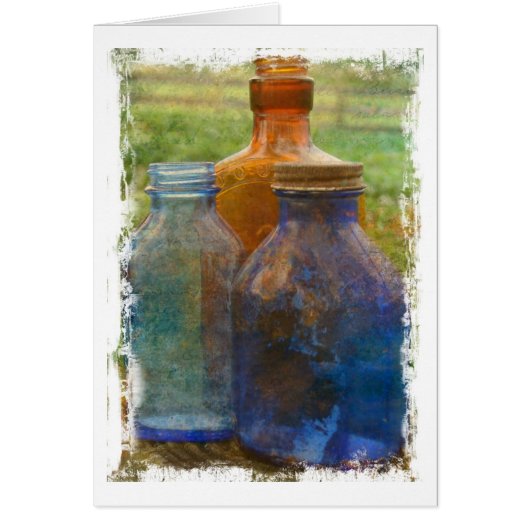 ヴィンテージボトル(白グランジ縁ど) (正面)