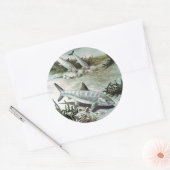 ヴィンテージボニーフィッシュ水中シーン ラウンドシール (封筒)