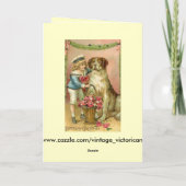 ヴィンテージボビクトリアンーイ/ドッグ誕生日グリーティングカード カード (裏面)