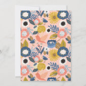 ヴィンテージボヘミアフローラリースベビーバードシャワー 招待状 (裏面)