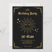 ヴィンテージボヘミアンアート神秘的な太陽の誕生日 招待状 (正面)