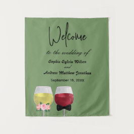 ヴィンテージボヘミアンウェルカムパーティーカップル結婚ワイン タペストリー