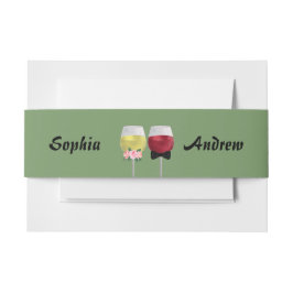 ヴィンテージボヘミアンカップル結婚ワイン 招待状ベリーバンド