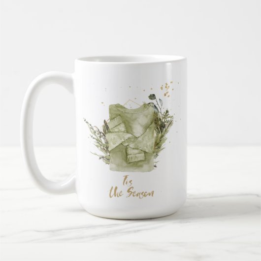 ヴィンテージボヘミアンクリスマスウォーターカラーギフト コーヒーマグカップ (左)