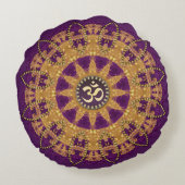 ヴィンテージボヘミアンサンフラワーOMヨガラウンドクッション ラウンドクッション (裏面)