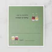 ヴィンテージボヘミアンシック結婚カップルのワイン プレイスカード (外部開封)