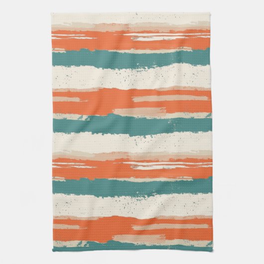 ヴィンテージボヘミアンストライプのウォーター色(2) キッチンタオル (縦)