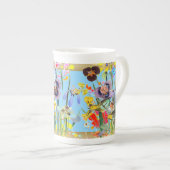 ヴィンテージボヘミアンソングバーズスカイブルー ボーンチャイナマグカップ (正面右)