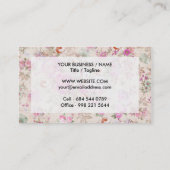 ヴィンテージボヘミアンピンクのラベンダーバラ花 名刺 (裏面)