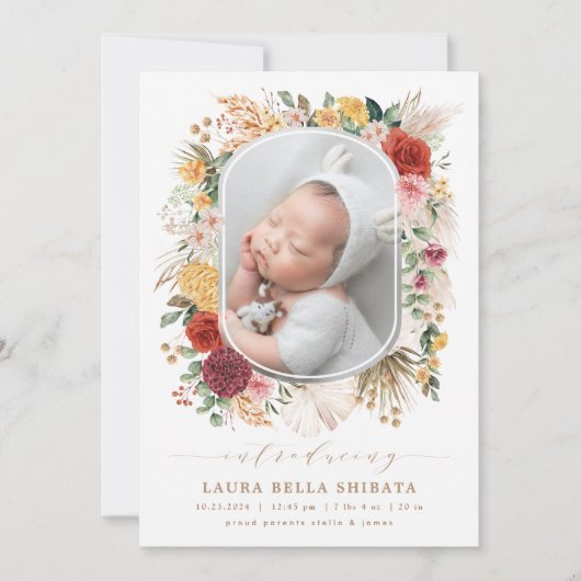 ヴィンテージボヘミアンフローラガーデン誕生のお知らせ 招待状 (正面)