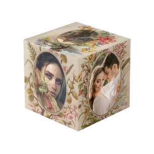 ヴィンテージボヘミアンフローラフォトキューブ フォトキューブ