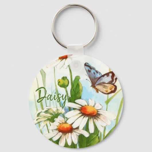 ヴィンテージボヘミアンワイルドフラワーズボホモノグラム キーホルダー (正面)