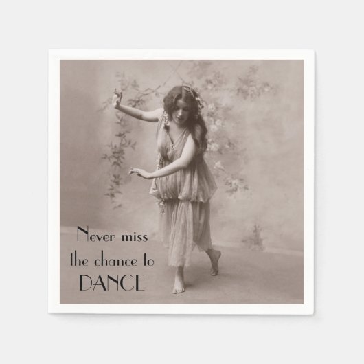 ヴィンテージボヘミアン女性 スタンダードカクテルナプキン (正面)