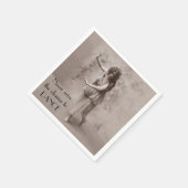 ヴィンテージボヘミアン女性 スタンダードカクテルナプキン (角)