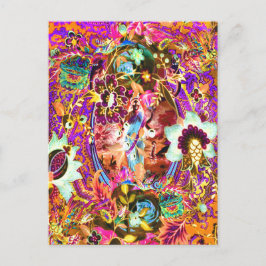 ヴィンテージボヘミアン女神ネオン ポストカード