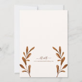 ヴィンテージボヘミアン秋ロマンスウォーター結婚カラー 招待状 (裏面)