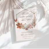 ヴィンテージボヘミアン秋ロマンスウォーター結婚カラー 招待状