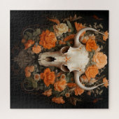 ヴィンテージボヘミアン糖スカル開花 ジグソーパズル (横)