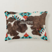 ヴィンテージボヘミアン素朴サウスウエスタンコウィド アクセントクッション (正面)