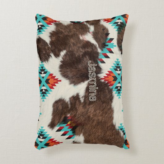 ヴィンテージボヘミアン素朴サウスウエスタンコウィド アクセントクッション (正面(垂直))