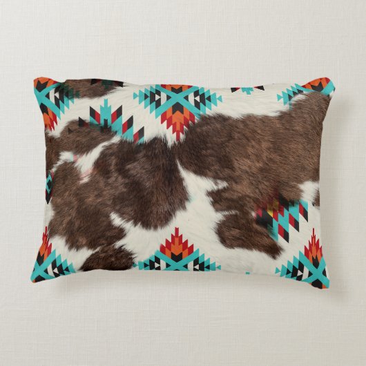 ヴィンテージボヘミアン素朴サウスウエスタンコウィド アクセントクッション (裏面)